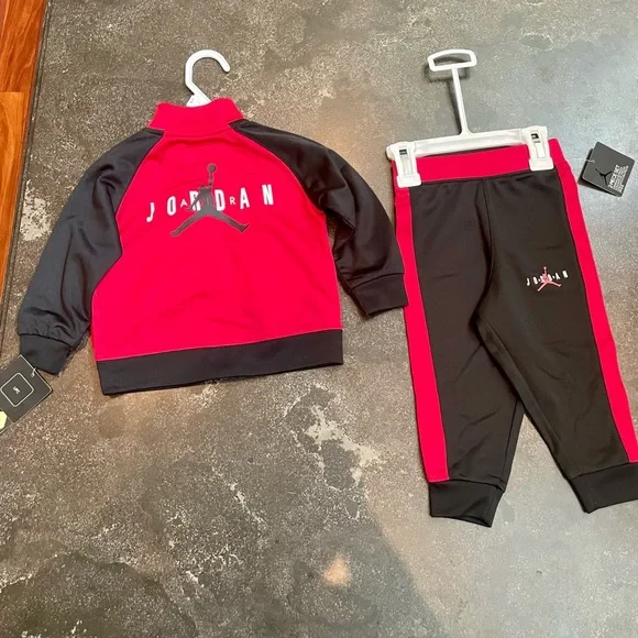 NWT Nike / Air Jordan track suits -size 12mos black/red & grey/blue $30 or 2/$50